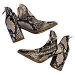 Steve Madden Western Cedar Bootie In Natural Snake Print Size 5.5 Pointed Photo 0