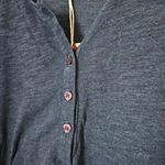 Lanston Dress Ruched Henley Long Sleeve Mini Navy Blue Casual Neutral Comfy Size M Photo 3