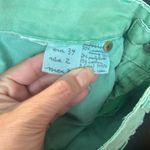 ZARA  green denim distressed shorts Photo 3