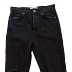 Reformation  Cynthia High Rise Straight Jeans Black Lagoon Destroyed Size 25 Photo 3