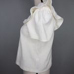 Madewell NEW  Crosshatch Ruffled‎ Top, XXS, white Photo 3