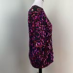 Vintage Silk & Sequin Short Sleeve Party Blouse Medium Cocktail NYE Black Photo 3