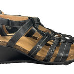 Earth Origins Kendall Wedge Sandals Braided Straps Comfort Black Zip 9.5M Photo 0