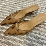 Reformation  Wilda Pointed Toe Kitten Mule in Embroidered Mesh Photo 4