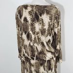 Ellen Tracy  Brown Snakeskin Print Dress Size Medium Wedding Guest Dress Photo 4