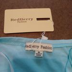 Boutique Red Berry Fashion Aqua One Shoulder Crop Top Photo 3