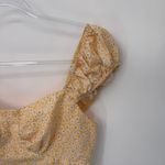 SheIn Milkmaid Country Cottagecore Crop Top XS Yellow Polyester Floral Print Photo 3