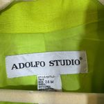 Vintage Lime Green Linen Blend Boyfriend Fit Blazer Jacket Womens 24W Classic Photo 3