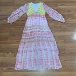 Hemant and Nandita multicolor viscose Plunging Long Peasant Dress size M Photo 10