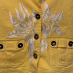 Casual Living Jacket white embroidered Yellow Floral Women's XL Photo 2