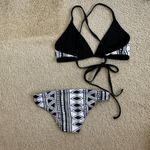 Q Swimwear Black Diamond Print Triangle Cheeky Bikini Set - Black & White - L/XS Photo 4