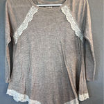 Hollister  Long Sleeve‎ Shirt Brown And Lace Medium EUC Photo 0
