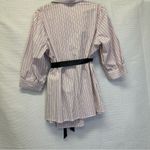 Motherhood Maternity Striped Mock Wrap Top with Belt, Size 1X Photo 1