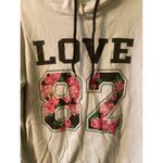 On Fire  white graphic love sweatshirt size large Photo 1
