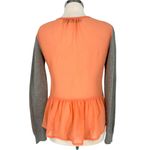 Desigual Printed Cardigan Heart Accent Sweater Sheer Back Size Medium Photo 5