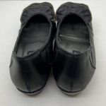 Paul Green Leather Ballet Flat Ruffle Zip Trim Black Slip On Round Toe US size 9 Photo 7