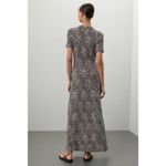 Paco Rabanne Black Floral Jersey Short Sleeve Crewneck Midi Dress Size XXL Photo 2