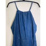 ASOS Lightweight Soft Denim Halter Slip Dress Criss Cross Straps EUC Sz 12 Mini Photo 1