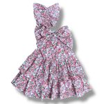 Hello Molly  Strapless Pink Floral Bow Mini Dress Cotton Fit Flare Small Photo 0