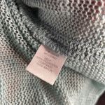 Charming Charlie Subtle sparkle ice mint blue lightweight knit crochet half sleeve scoop neck top Photo 5