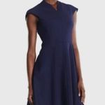 New York & Co. NWT Dress Womens S Navy Blue 100% Cotton Fit & Flare Casual Photo 0