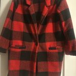 Old Navy  Red Buffalo Plaid Long Jacket Size L Photo 1