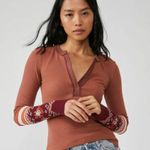 Free People NWT Tops Mikah Layering Cuff Top In Autumn Combo Photo 1