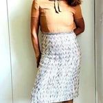 Vintage 60s Mod Dress Made USA Neutral Size Small Twee Secretary Boucle neck Tie Tan Photo 0