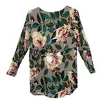 Zaful Gray Floral Linen Tunic Top with Pockets S/M Photo 1