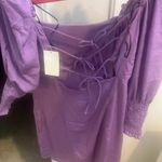 Lilac Satin Dress with Long Sleeve New Purple Size M Photo 1