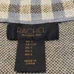 Rachel Roy  Button Plaid Tartan Stretchy Boxy Knit Jacket Pale Silver Blue Gray L Photo 1