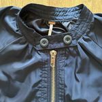 Free People  Midnight‎ Satin Bomber Jacket/ Windbreaker in Navy - Retail $158 Photo 1