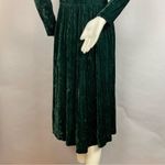 Vintage Crushed Velvet Dress Green Lace Collar Lanz Long Sleeve Christmas Party Size XS Photo 7