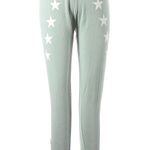 Wildfox Mint Green Stars Classic Jogger Athleisure Sweatpants - L Photo 0