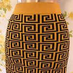 Lizette Collection 2-Piece Black & mustard Jacquard Monogram Crop Top & Skirt Set one size Photo 8