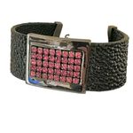 Guess  Black and Pink Crystal Statement Bracelet - Wide Band Photo 1