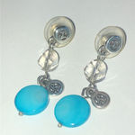 Brighton Riviera Blue Lagoon Shell Beaded Boho Earrings Photo 1