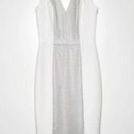 Black Halo  Sheath Dress Women's Sleeveless White Silver Size 0 Photo 0