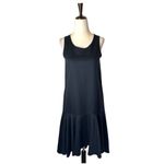 Maeve Dress Women XS Black Linen Blend Asymmetric Hem Sleeveless Ismene Midi Photo 2
