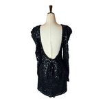 LPA  Dress Women Medium Black‎ Sequins Long Puff Sleeve Sheath Francisia Mini Photo 3