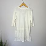 Johnny Was Ivory Embroidered V-Neck Cinch Waist Cotton Mini Dress Size Medium Photo 1