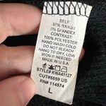 Pleione Womens Sweater Shirt Top Knit with Sheer Long Sleeves Black Large Photo 6