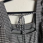 Nasty Gal  Size 0 Gingham Print Tired Puff Sleeve Dress Black White Check Milkmaid Photo 4