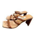 MISTA Joanne Croc Embossed Leather Strappy Sandal size 39 Tan Photo 3