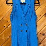 Love Tree  double button blazer one piece bright blue romper Photo 1