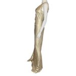 Chiara Boni La Petite Robe Koppany Splendid Gown Gold Women’s Sz 8 Photo 3