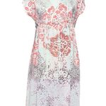 Basix of America NEW Midi Cover-Up Beach Dress Womens Multicolor L Boho Pink/Brown Stretch Photo 1