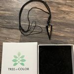 Tree of Color in box Obsidian Truth Pyramid stone necklace Black Photo 0