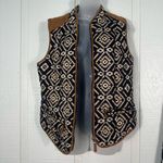 Entro  Navy White Aztec Southwestern Quilted Full Zip Front Vest Sz Large EUC Photo 1