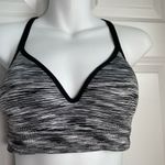 Danskin Now Heather Print V Neck Padded Racerback Sports Bra Gray Black Medium Photo 7